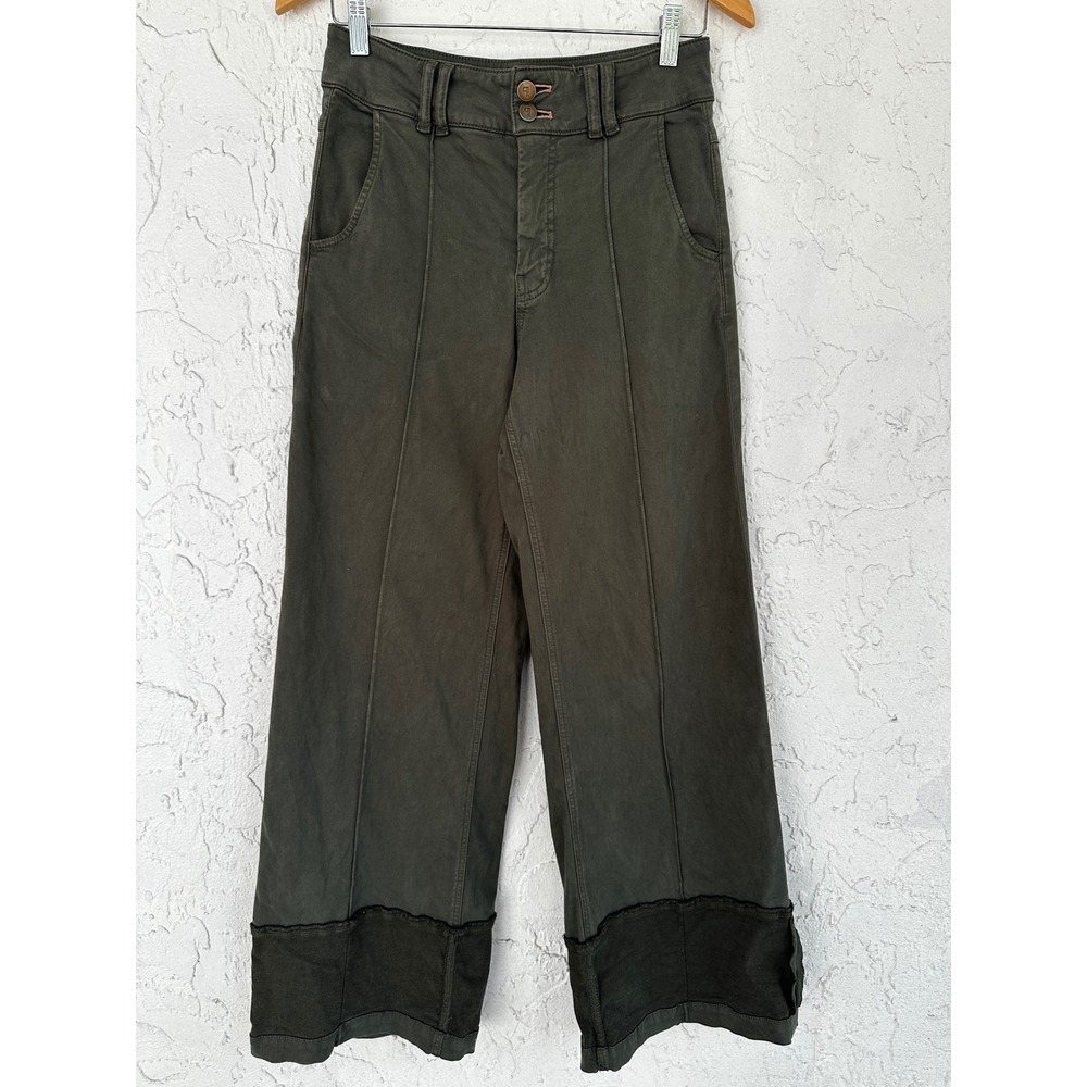 Pilcro Wide Leg High Rise Cuff Pants Women 27